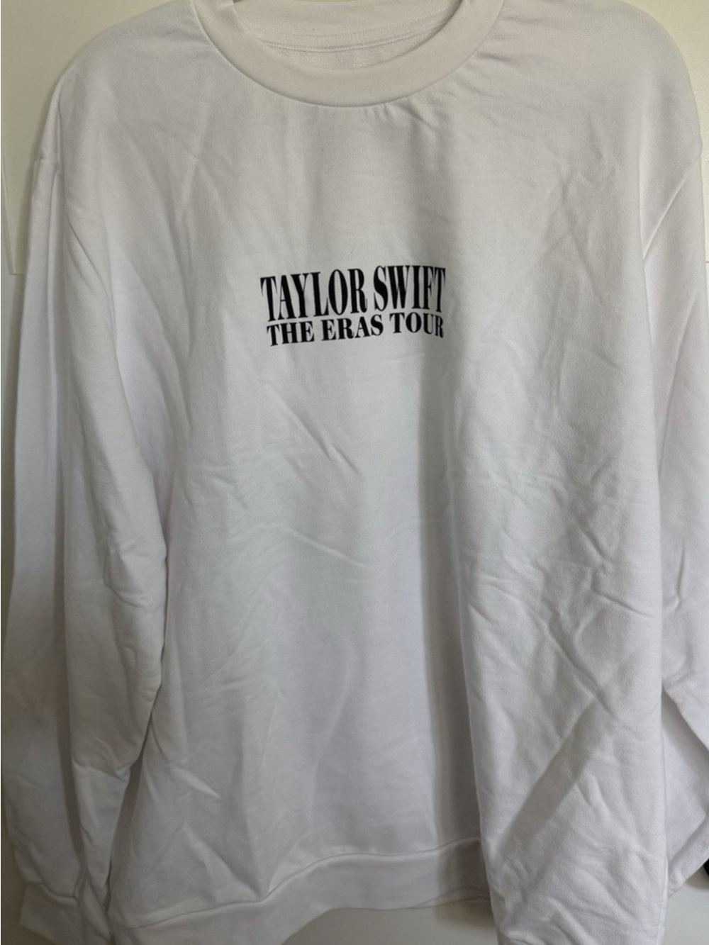 Taylor Swift White Crewneck Sweatshirt with Black Logo
